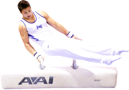Gymnast on Pommel Horse