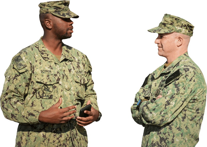 Navy Officers in Conversation