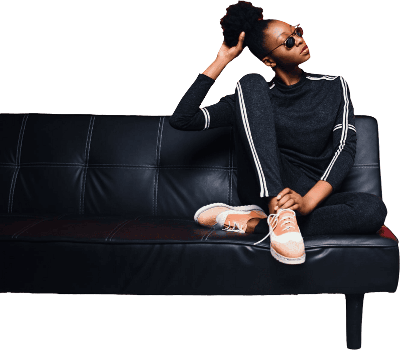 Stylish Woman on Couch
