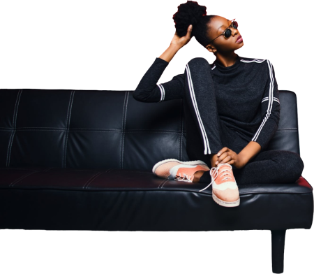 Stylish Woman on Couch