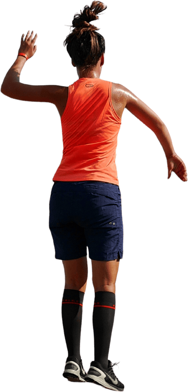 Woman in Orange Tank Top Exercising