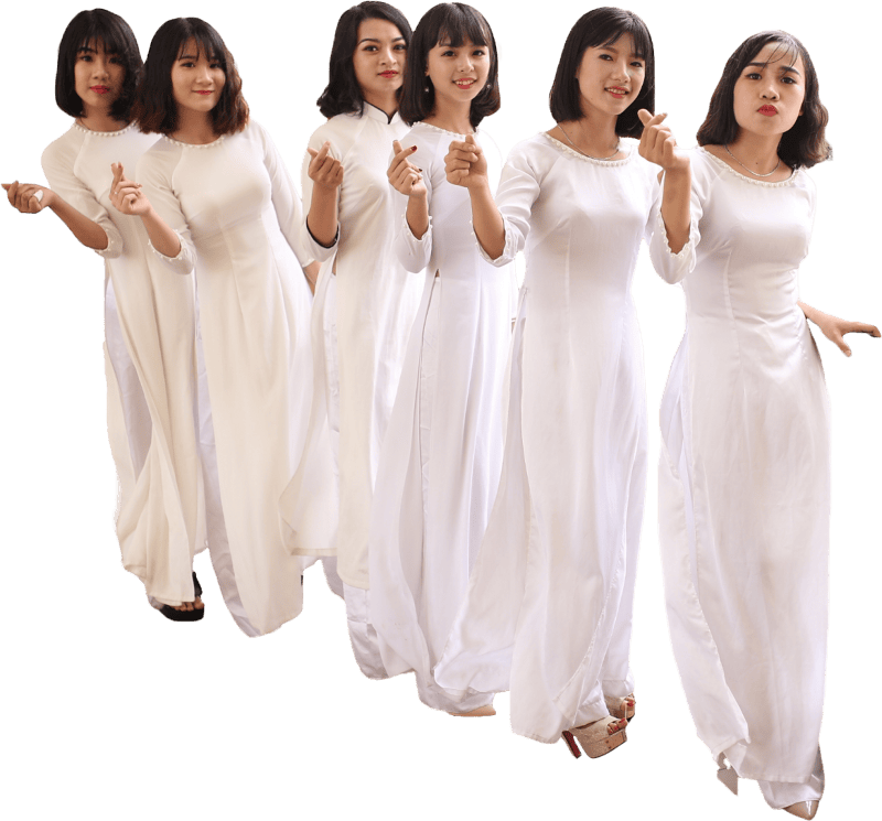 Women in White Dresses Walking