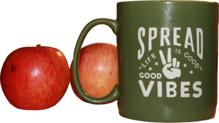 Green Vibes Mug with Apples