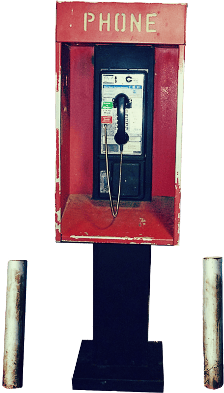 Red Vintage Payphone Booth