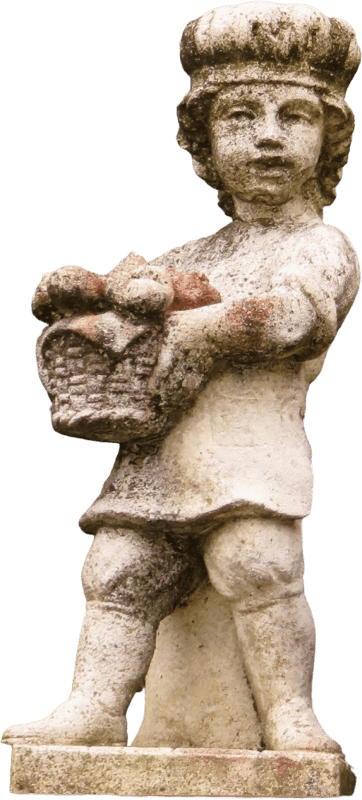 Sculpture Carrying Basket of Fruits