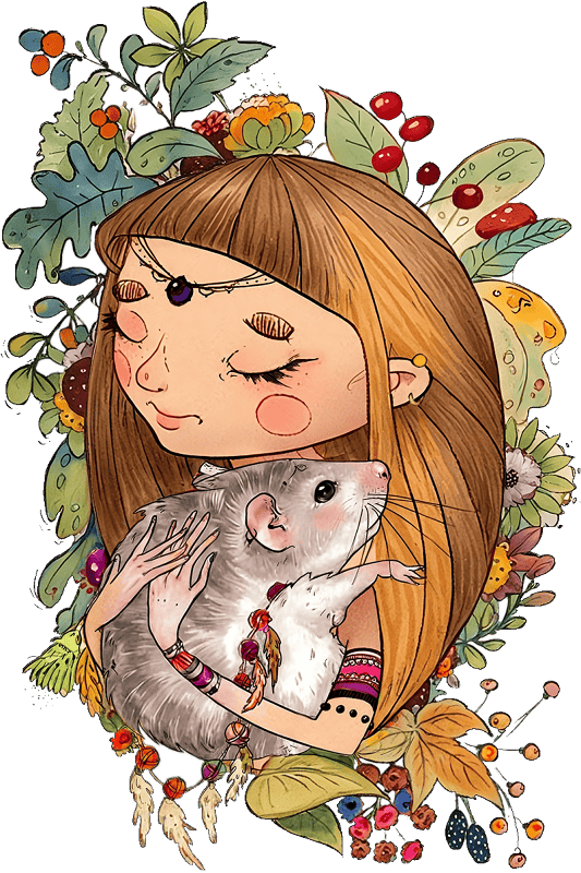 Girl with a rodent