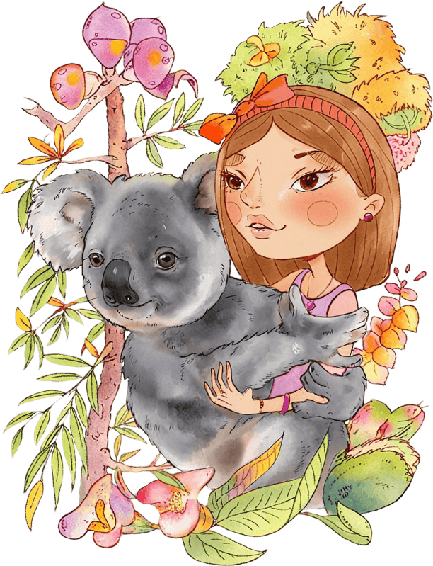 Girl and koala