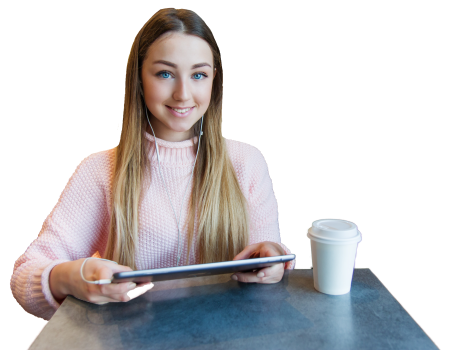 Woman girl tablet