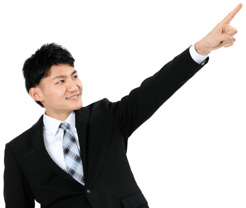 Business man pointing