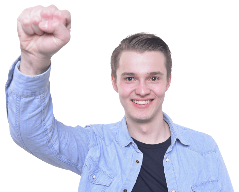 Man portrait fist
