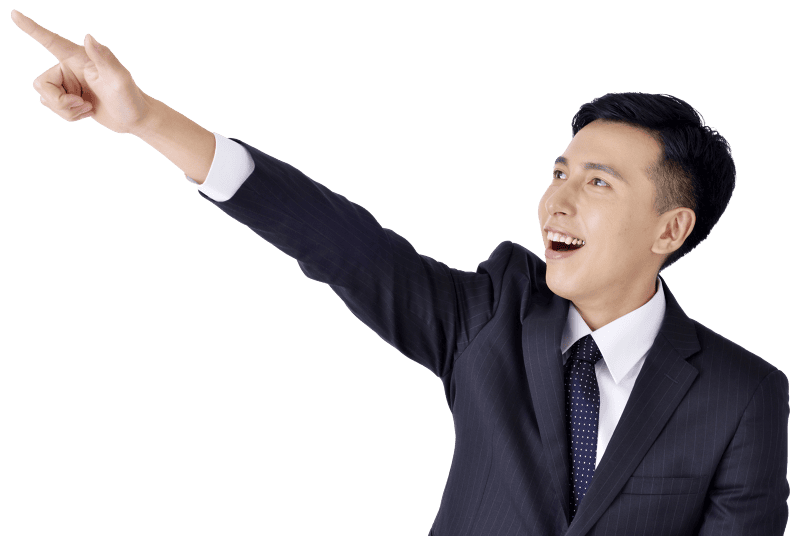 Business man pointing