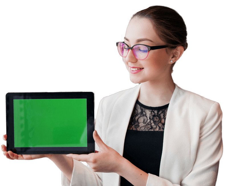 Business woman tablet