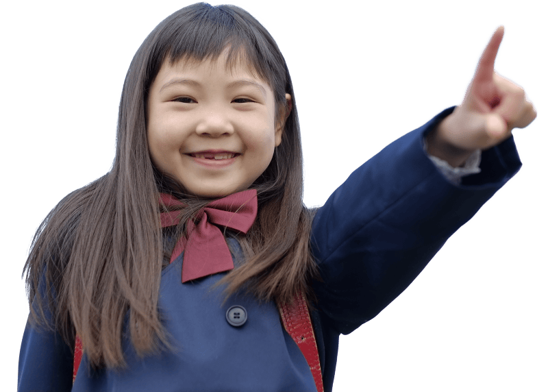 Schoolgirl pointing