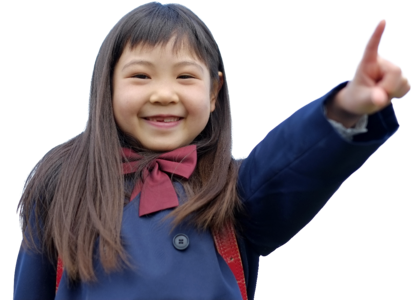 Schoolgirl pointing