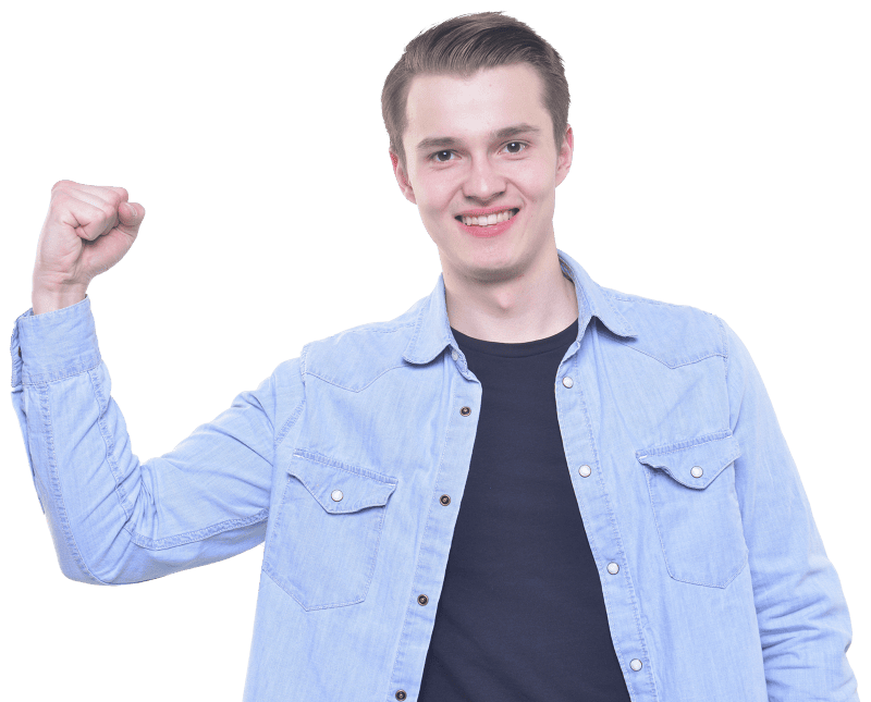 Man portrait fist