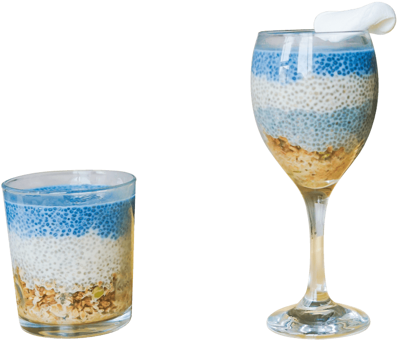 Two clear drinking glasses