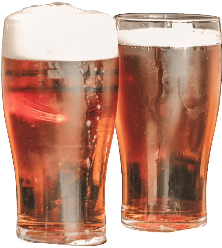 Depth of field photo of two pilsner glasses