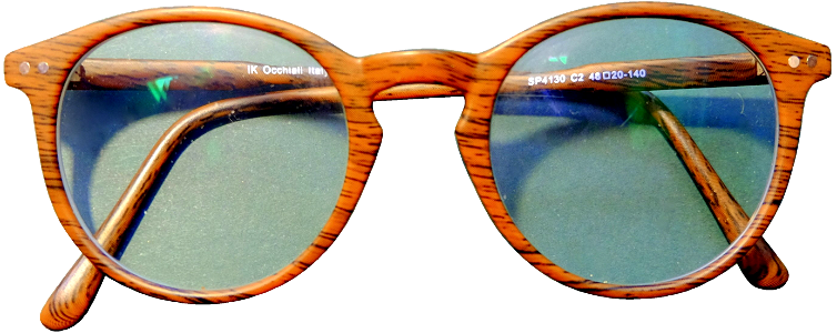 Brown framed eyeglasses