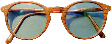 Brown framed eyeglasses