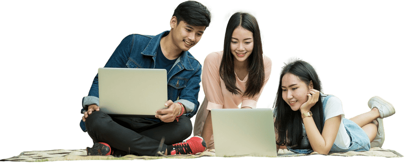 Students with laptops