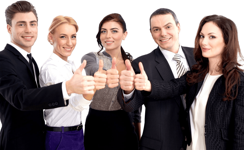 Business team thumbs up