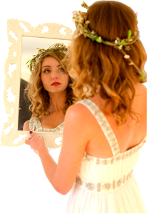 Woman girl portrait mirror