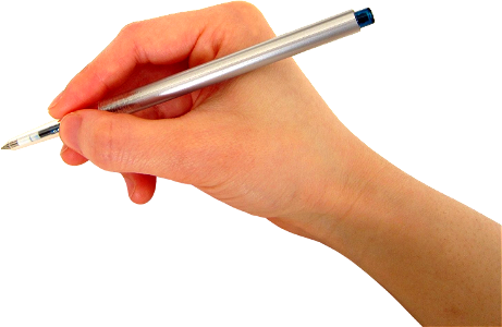 Hand ballpoint pen writing