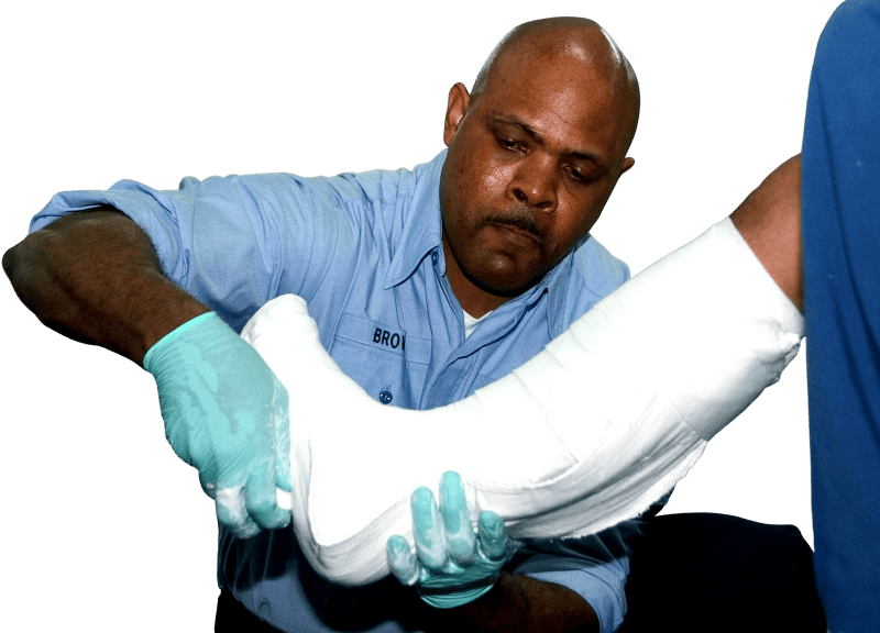 Us navy hospital corpsman 2nd class victor brown demonstrates