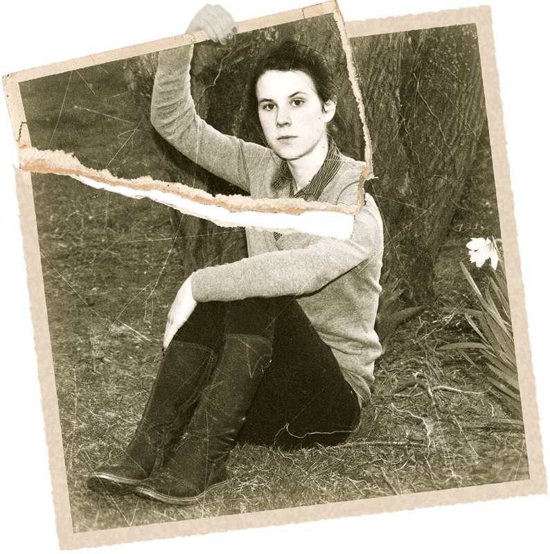 old photograph selfie torn