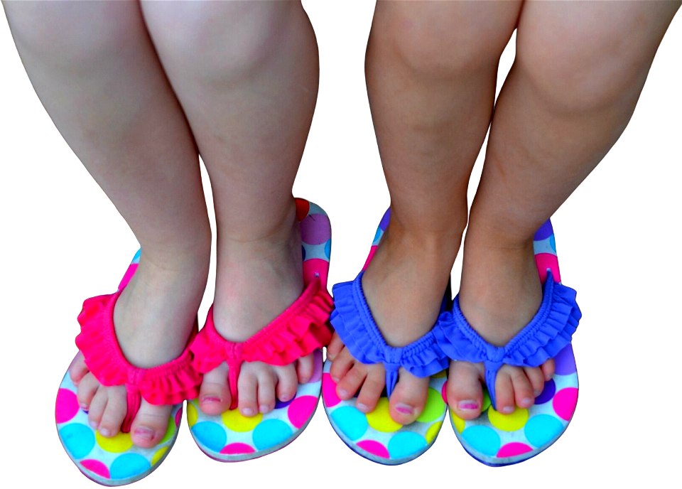 Girls feet shoes flipflops