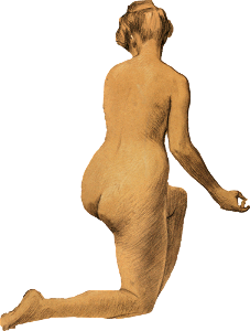 Woman Showing Her Nude Bum Study Of Kneeling Nude Figure 1900 By Louis Schaettle