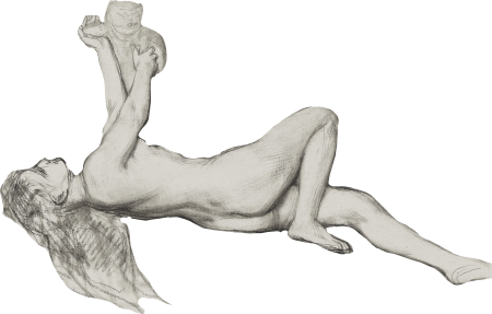 Vintage Erotic Nude Art Of A Naked Woman Naaktstudie Van Achteroverliggende Vrou