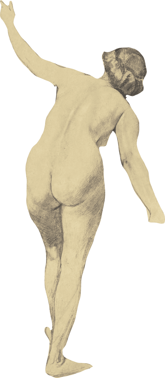 Study Of Nude Figure 1900 By Louis Schaettle Original From The Smithsonian Digit