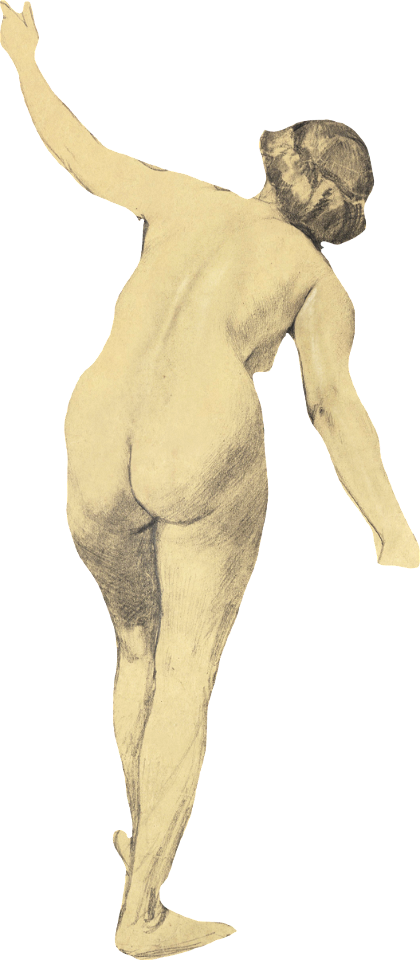 Study Of Nude Figure 1900 By Louis Schaettle Original From The Smithsonian Digit