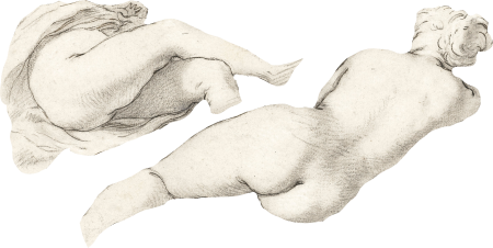 Studies Of A Reclining Female Nude 1645 1651 By Abraham Bloemaert Original From 