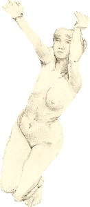 Naked Woman Showing Her Breasts Vintage Nude Illustration Sketch Of A Female Nud