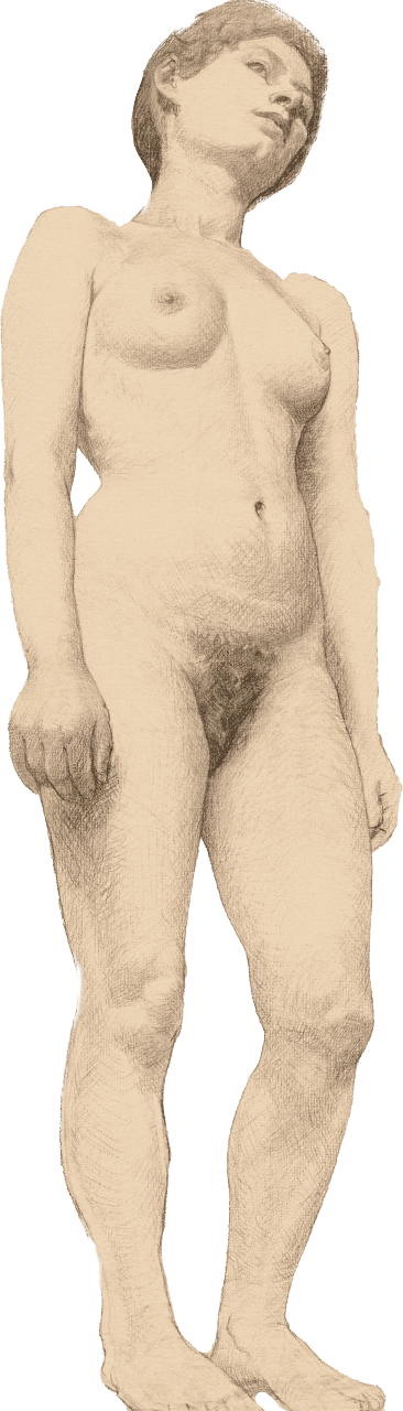 Naked Woman Showing Her Breasts Vintage Erotic Art Standing Female Nude 1878 187