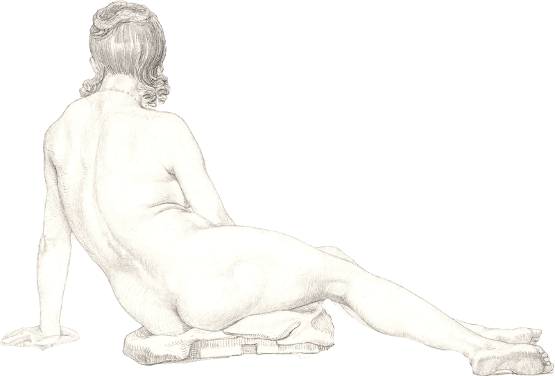 Naked Woman Showing Her Bottom Seated Female Nude Seen From The Back 1819 By Sam Xl