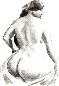 Naked Woman Showing Her Bottom Female Nude By Carl Newman Original From The Smit