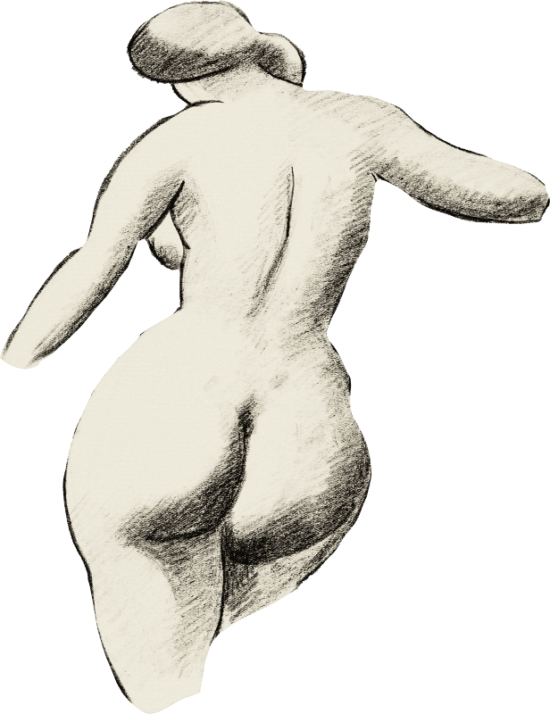 Naked Woman Showing Bottom In Sensual Position Vintage Nude Illustration Female 
