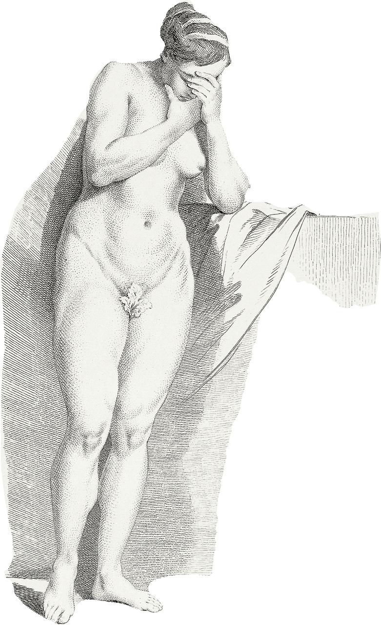 Naked Woman Posing Sensually Vintage Erotic Art Design Figure From Encyclopedi 1