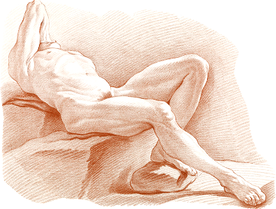 Naked Man Posing Sexually Liggend Mannelijke Naakt By Gilles Demarteau Original 