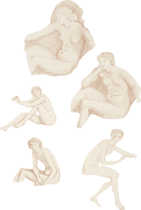 Female Nude Five Studies Of A Seated Girl 1865 1867 By Sir Edward Burne Jones Or