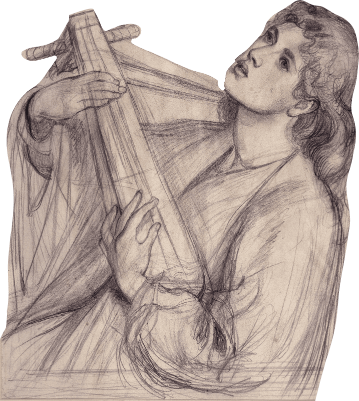 Dante Gabriel Rossetti A Christmas Carol Pencil Illustration