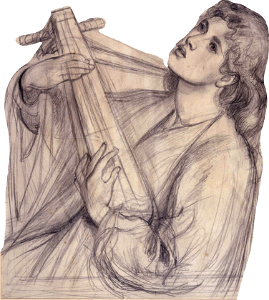 Dante Gabriel Rossetti A Christmas Carol Pencil Illustration