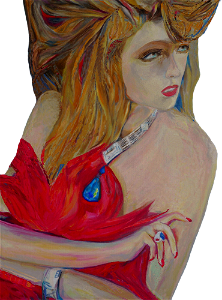 Swarovski Jewelry Oil Painting on Dutch Canvas 62X77cm 2 Illustration
