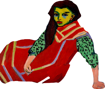 Ernst Ludwig Kirchner Seated Girl Franzi Fehrmann Google Art Project Illustratio