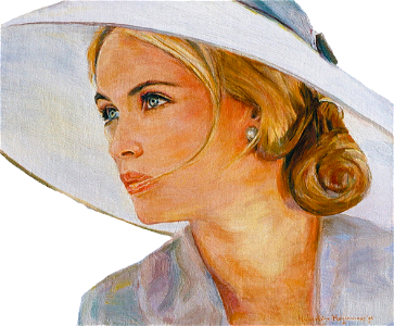 Emmanuelle Be Art Oil Painting on Panel 28X33cm 1995 Illustration
