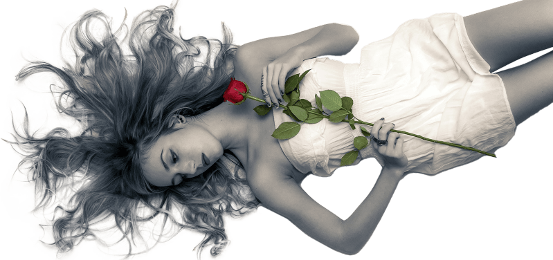 Laying Down With A Red Rose