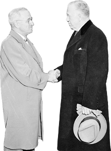 President Truman Shakes Hands With Secretary Of State George Marshall As Secreta Original